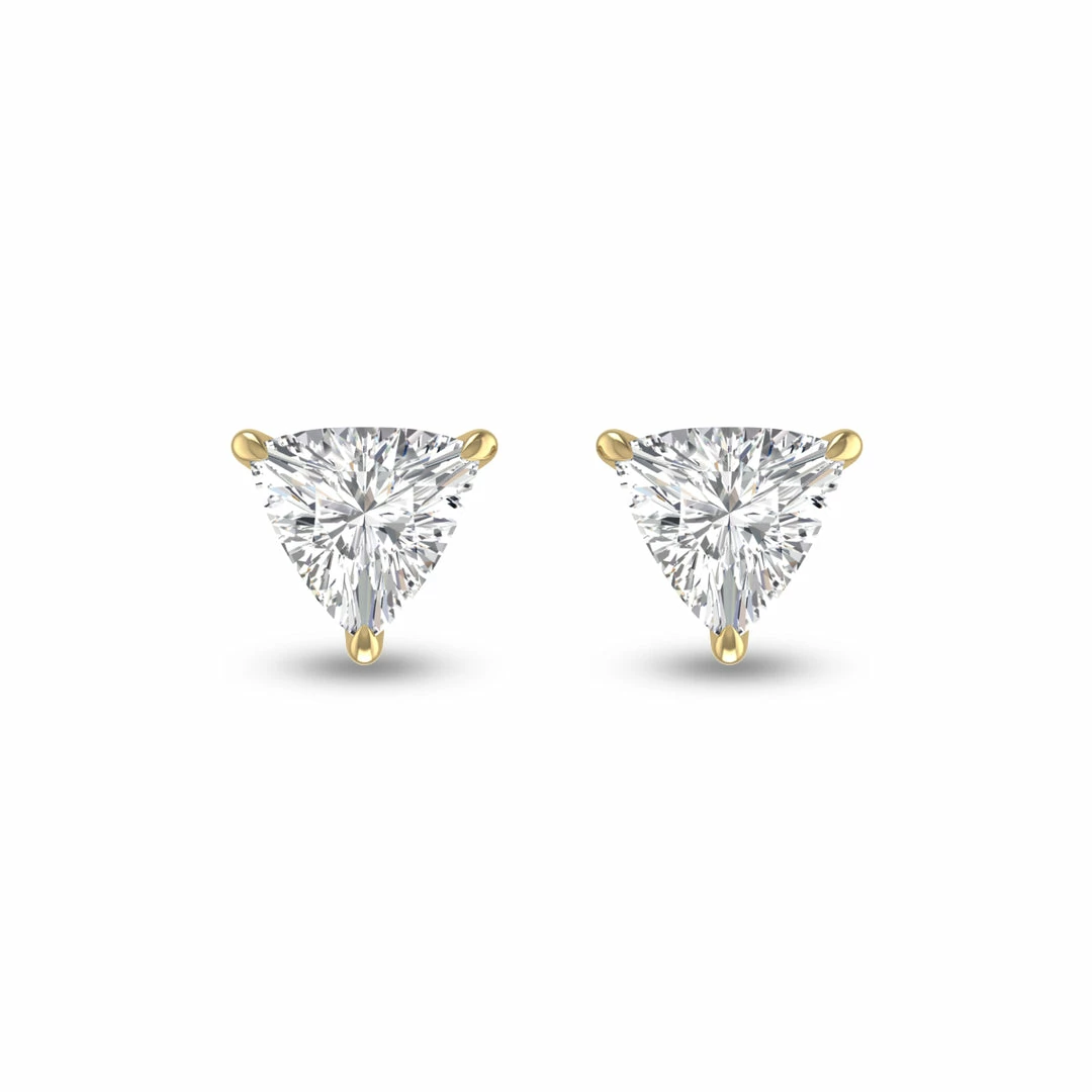 Coupon π Monary Lab Grown 1 CTW Trillion Shaped Solitaire Diamond Earrings in 14K Yellow Gold for π© women π