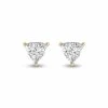Outlet 😍 Monary Lab Grown 1/2 CTW Trillion Shaped Solitaire Diamond Earrings in 14K Yellow Gold for 👩 women 🔥