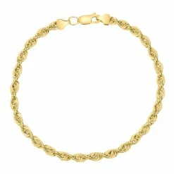 Best Pirce 🛒 Monary 14K Yellow Gold Filled 4.5MM Rope Chain Bracelet with Lobster Clasp for 👩 women 🥰