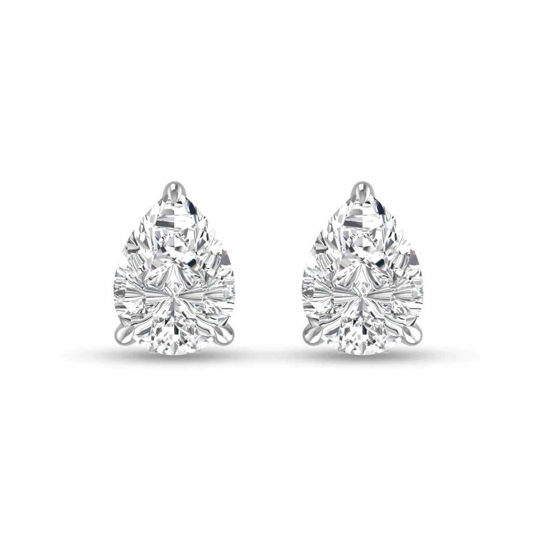 Cheapest β¨ Monary Lab Grown 1/2 CTW Pear Shaped Solitaire Diamond Earrings in 14K White Gold for π© women π₯