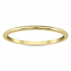 Cheap 👍 Monary 1mm Thin Domed Wedding Band in 14K Yellow Gold for 👩 women 🥰
