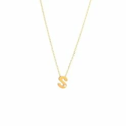 New 💯 Monary 14k Yg Initial S W/ Diamond And Chain (16+2") for 👩 women 👏