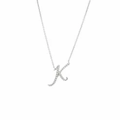 Hot Sale 🎉 Monary Diamond Script Intial Necklace (Wg/ 16+2") for 👩 women 🤩
