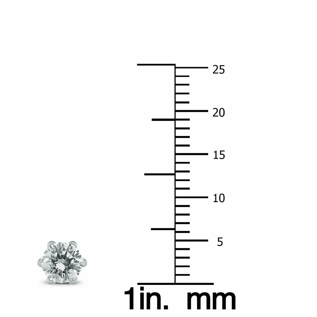 Coupon π Monary 1 Carat TW 6 Prong Round Diamond Solitaire Stud Earrings In 14k White Gold for π© women π - Image 3
