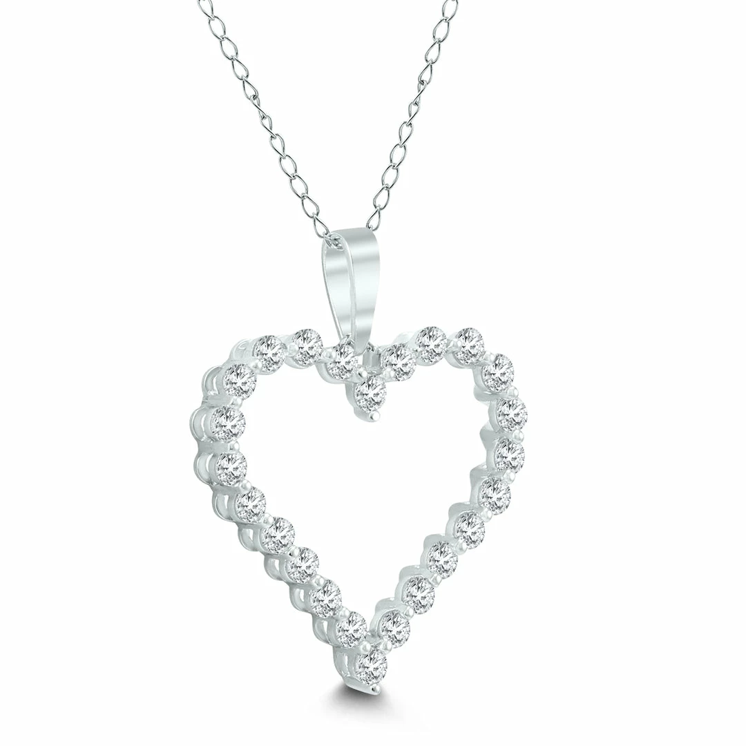 Buy π Monary 1/2 CTW Diamond Heart Pendant in 14K White Gold for π© women π₯ - Image 2
