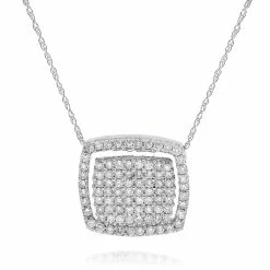 Promo ⭐ Monary Diamond Pendant Necklace Set in 18K White Gold for 👩 women 😀