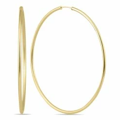 Discount 😍 Monary 80MM Endless Hoop Earrings 14k Yellow Gold for 👩 women 👏