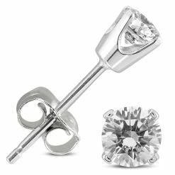 Hot Sale 💯 Monary 3/8 Carat TW Round Diamond Solitaire Stud Earrings In 14k White Gold for 👩 women ⌛
