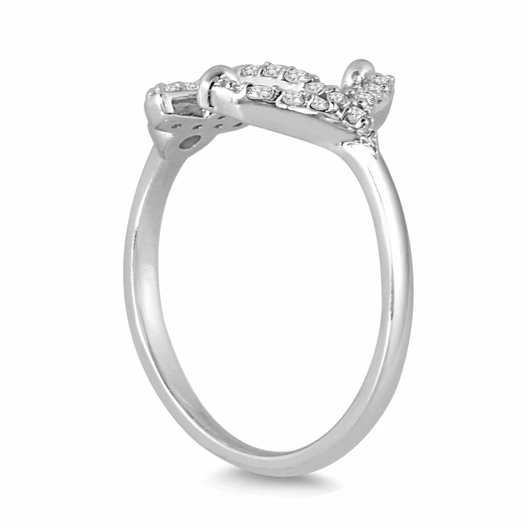 Wholesale π Monary 1/5 Carat TW Diamond Anchor Ring in 10K White Gold for π© women π - Image 2