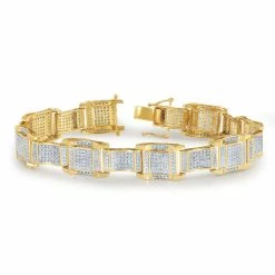 Best Pirce ✔️ Monary 10K Yellow Gold Bracelets with 2.89 ct. Diamonds for 👩 women 😉
