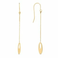 Flash Sale 🔔 Monary 10K Yellow Gold Flat Oval Bead Chain Drop Earrings for 👩 women 💯