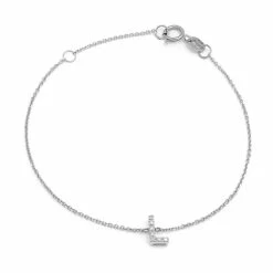 Outlet 🎉 Monary Diamond Intiial"L" Bracelet (Wg/7"+1") for 👩 women 💯