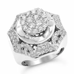 Best Sale 💯 Monary Diamond Men's Ring - Set in 14K White Gold ⭐