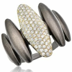 New 🌟 Monary Diamond Cocktail Ring - Set in 14K Two Tone Gold for 👩 women 😉