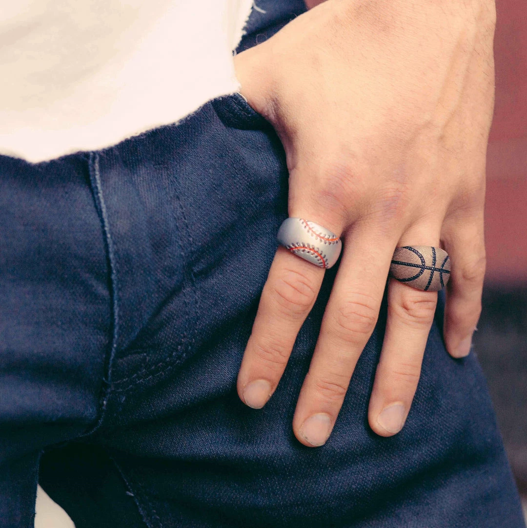 Buy β Monary Slam Dunk π Basketball Brown Rhodium Plated Sterling Silver Black Diamond Ring for men β€οΈ - Image 2