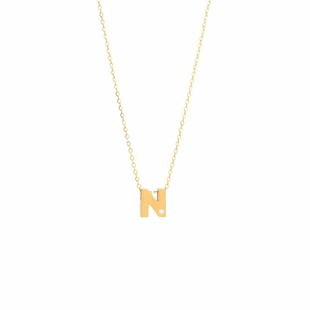 Flash Sale β¨ Monary 14k Yg Initial N W/ Diamond And Chain (16+2") for π© women β€οΈ