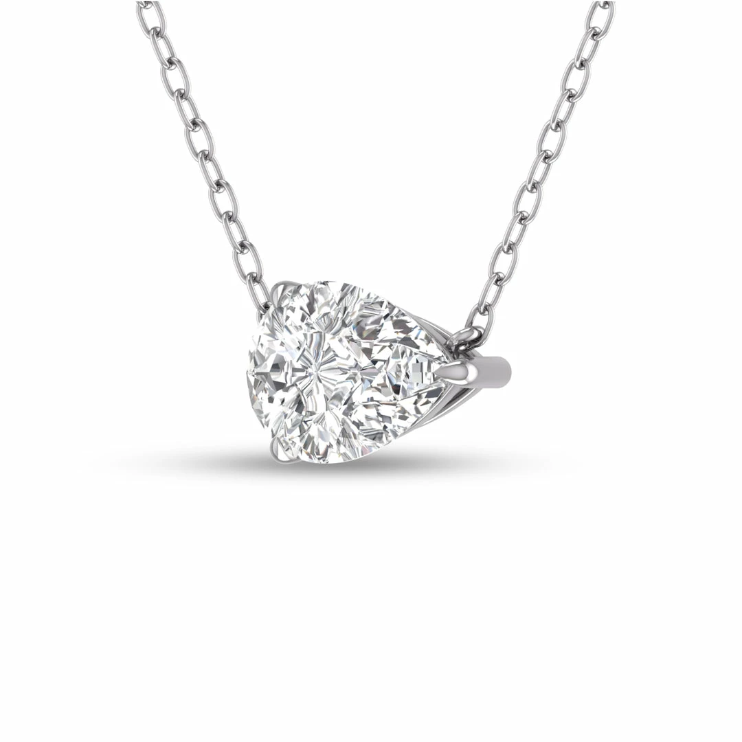 Budget π― Monary Lab Grown 1/4 CTW Floating Pear Shaped Diamond Solitaire Pendant in 14K White Gold for π© women β€οΈ - Image 2