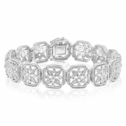 Deals ❤️ Monary Diamond Bracelet - Prong Set in 14K White Gold for 👩 women 🔔