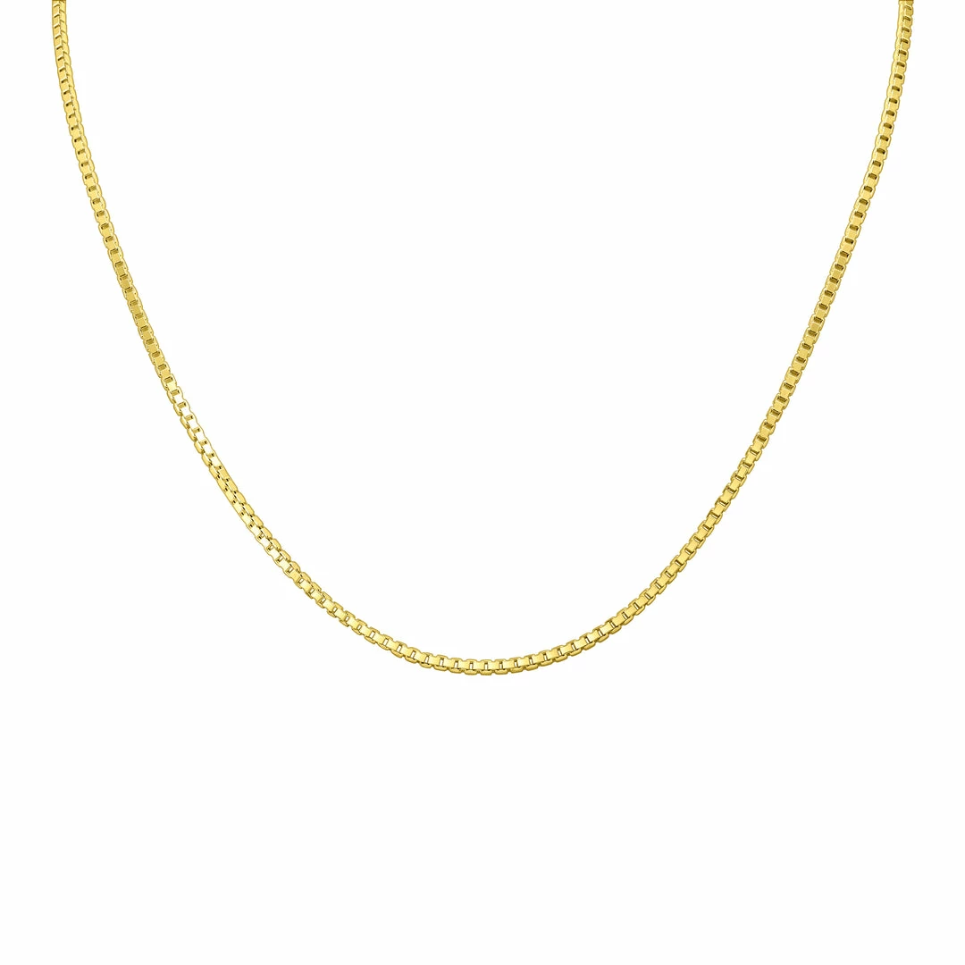 Outlet π Monary 14K Yellow Gold 1.8mm Square Box Chain with Lobster Clasp - 20 Inch for π© women π