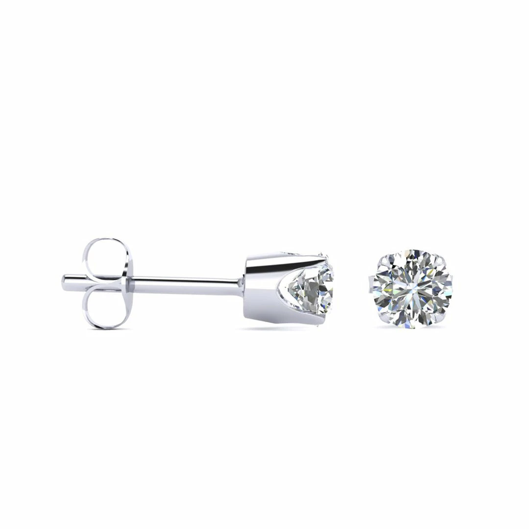 New π Monary 1/2 Carat Round Moissanite Stud Earrings in White Gold Filled for π© women π