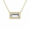 Promo 🎁 Monary Lab Grown 1/2 CTW Baguette Bezel Set Diamond Solitaire Pendant in 14K Yellow Gold for 👩 women 😀