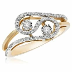 New 🔔 Monary Diamond Right Hand Ring - Set in 14K Yellow Gold for 👩 women 😀