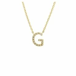 Hot Sale ✔️ Monary Silver Diamond Initial "G" Necklace W/18k Yg Plate for 👩 women 😍