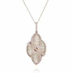 Budget 👍 Monary Diamond Pendant Necklace Set in 14K Rose Gold for 👩 women 🥰