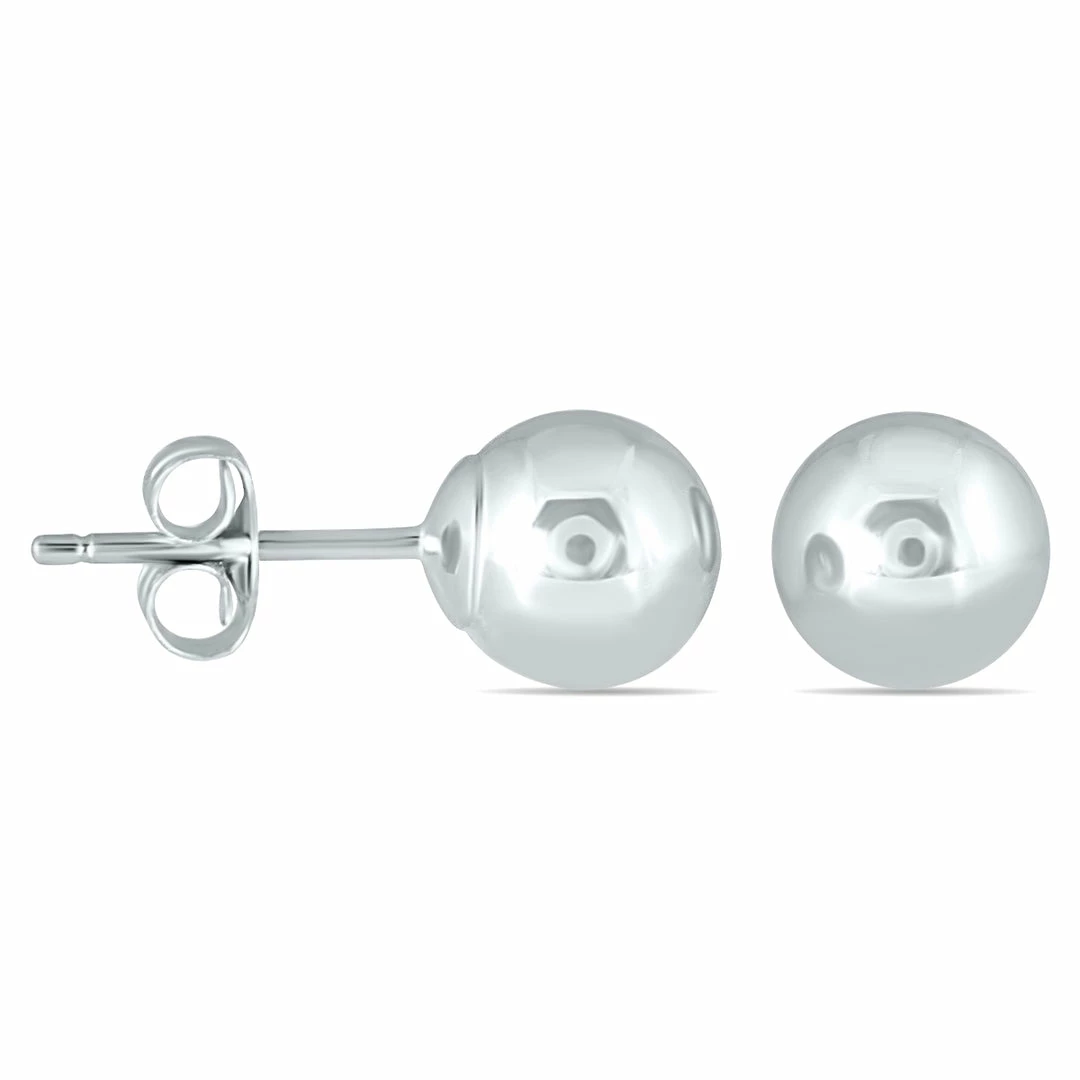 Buy β Monary 10K White Gold 6mm Ball Stud Earrings for π© women π