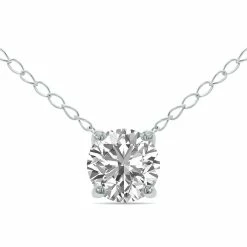 Promo 🔥 Monary Lab Grown 1/2 Carat Floating Round Diamond Solitaire Pendant in 14K White Gold (F-G Color, VVS1-VVS2 Clarity) for 👩 women 🤩