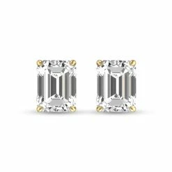 Deals 👍 Monary Lab Grown 3/4 CTW Emerald Cut Solitaire Diamond Earrings in 14K Yellow Gold for 👩 women ✨