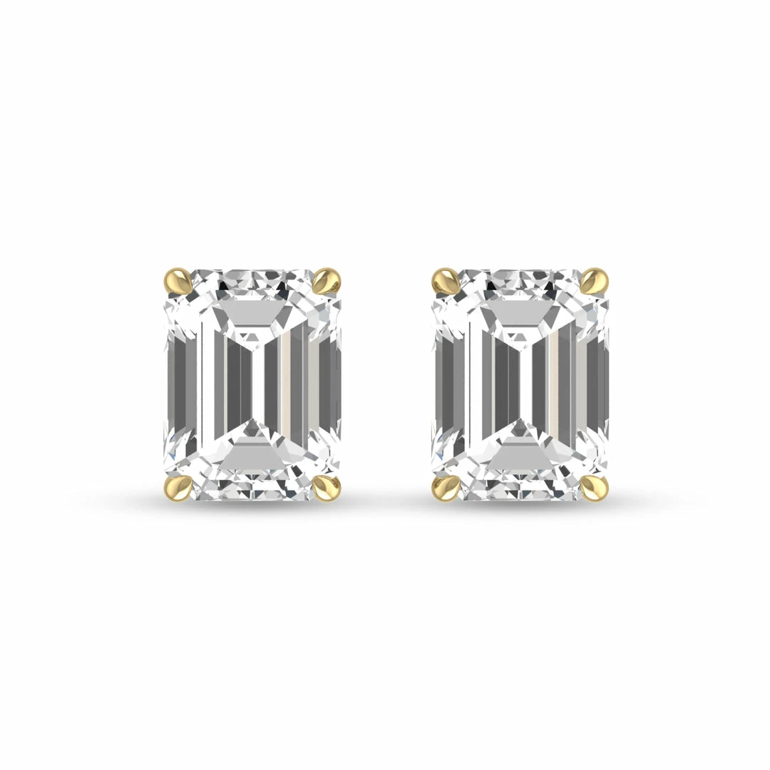 Deals π Monary Lab Grown 3/4 CTW Emerald Cut Solitaire Diamond Earrings in 14K Yellow Gold for π© women β¨