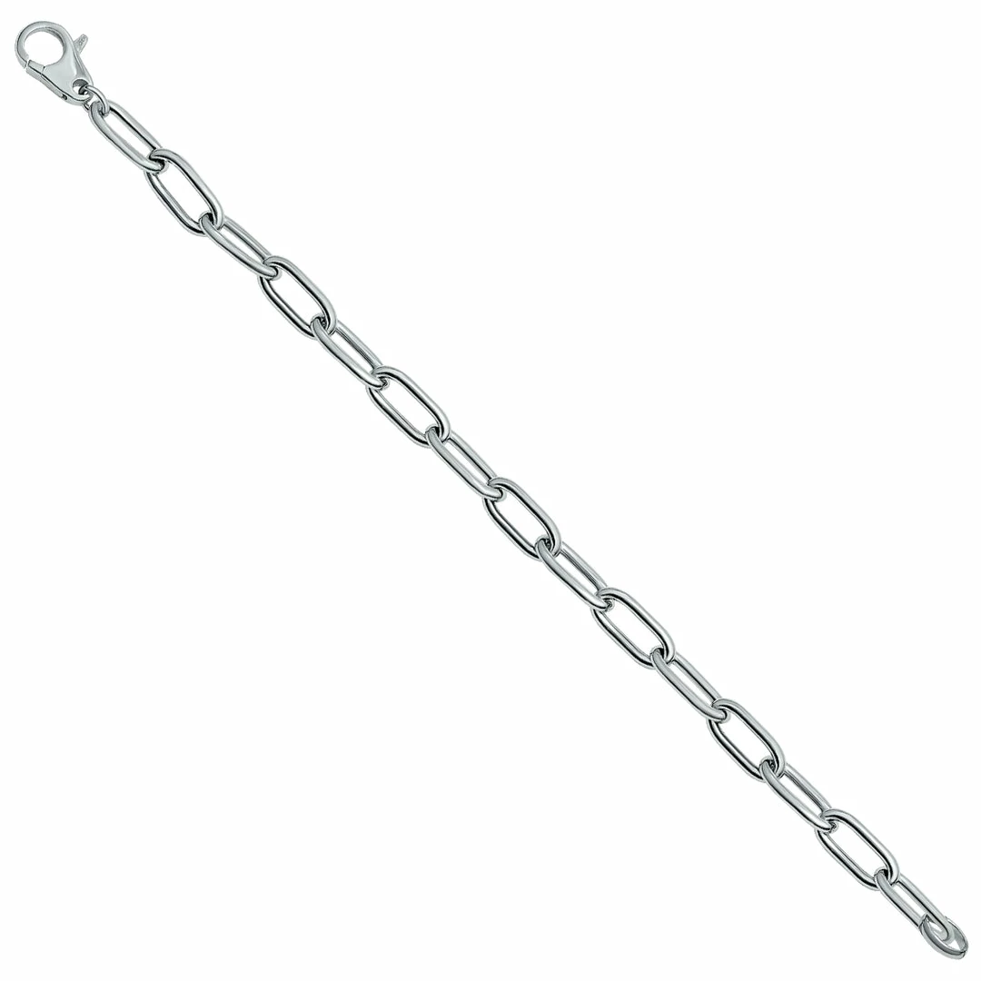 Best deal π Monary Silver Rhodium 6.5MM Chunky Paperclip Bracelet With Lobster Clasp for π© women π₯° - Image 2