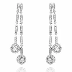 Flash Sale 💯 Monary White Diamond Fashion Earrings Set in 14K White Gold for 👩 women 🌟