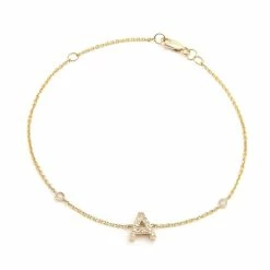 Flash Sale ❤️ Monary Diamond Initial Fashion Bracelet "A" (14k) (6+1") for 👩 women 🤩