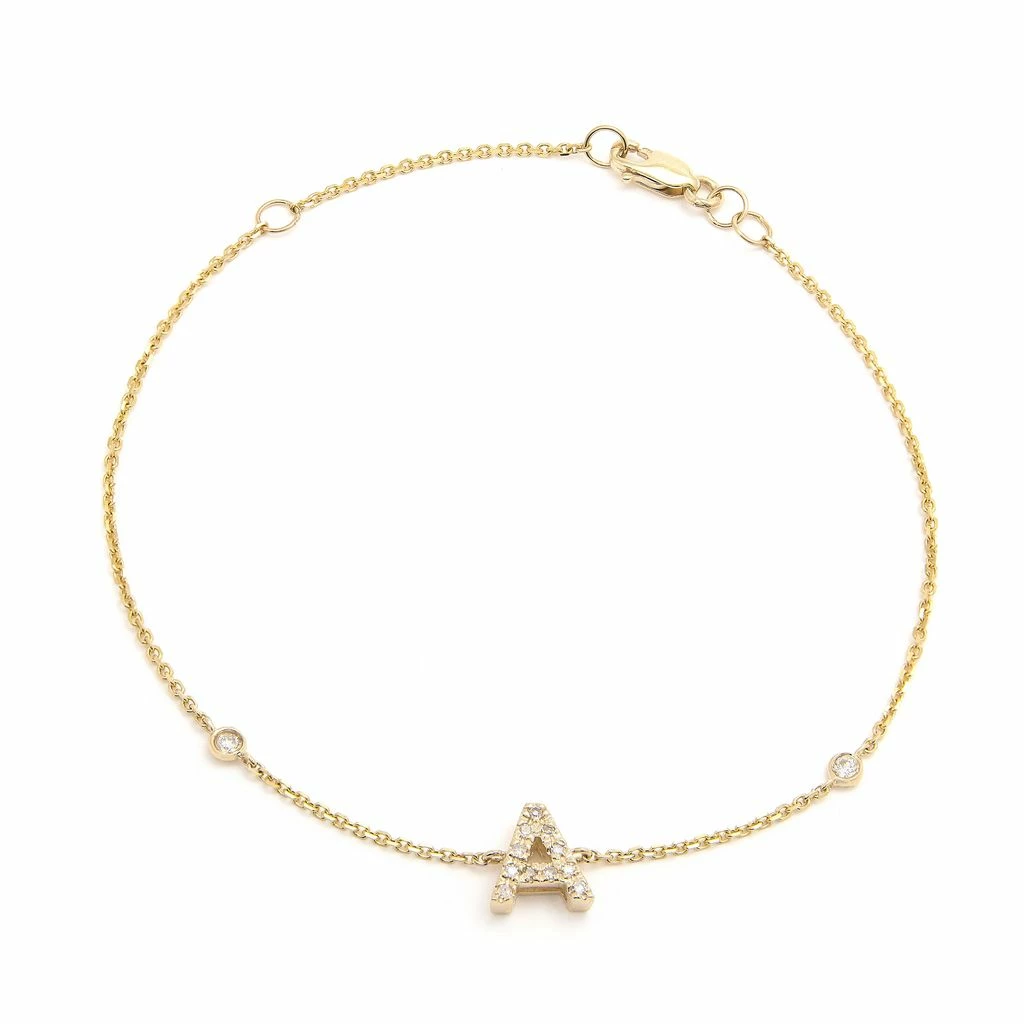 Flash Sale β€οΈ Monary Diamond Initial Fashion Bracelet "A" (14k) (6+1") for π© women π€©
