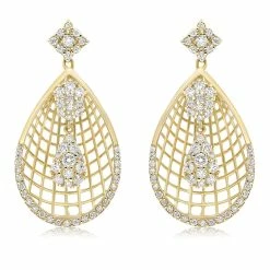 Top 10 🎁 Monary Diamond Dangle Earrings Set in 18K Yellow Gold for 👩 women 🔥