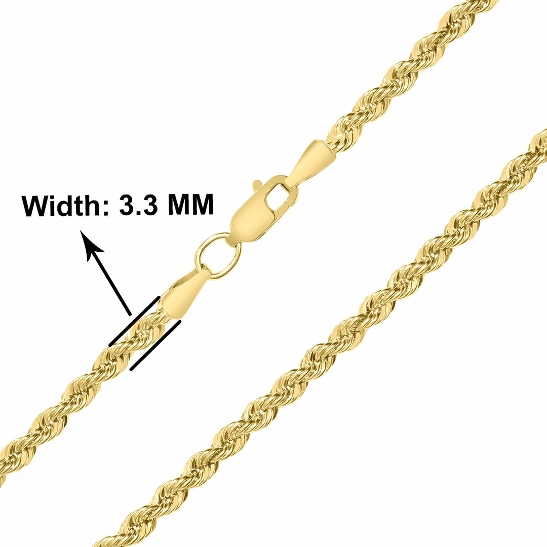 Best Pirce β Monary 14K Yellow Gold Filled 3.3MM Rope Chain Bracelet with Lobster Clasp for π© women β - Image 3