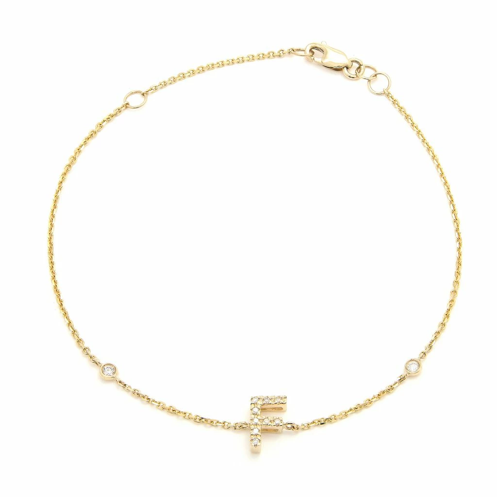 Cheap π Monary Diamond Initial Fashion Bracelet "F" (14k) (6+1") for π© women π§¨