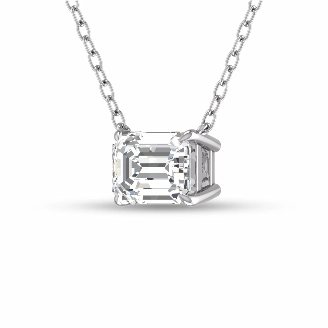 Cheap π€© Monary Lab Grown 3/4 CTW Floating Emerald Diamond Solitaire Pendant in 14K White Gold for π© women βοΈ - Image 2