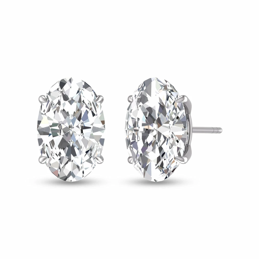 Promo β¨ Monary Lab Grown 3/4 CTW Oval Solitaire Diamond Earrings in 14K White Gold for π© women π― - Image 3