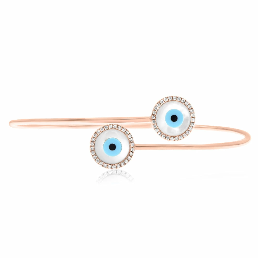 Coupon π Monary Diamond Evil Eye Bracelet - Prong Set in 14K Rose Gold for π© women β