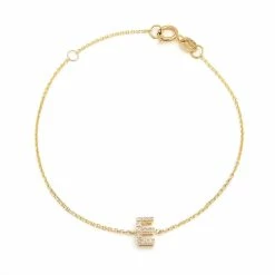 Best Pirce 🎉 Monary Diamond Intiial"E" Bracelet (Yg/7"+1") for 👩 women 👏