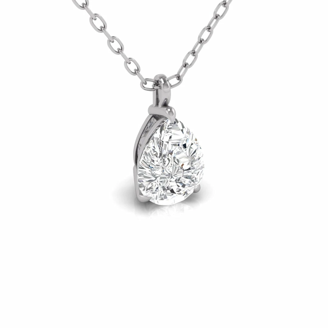Outlet π Monary Lab Grown 1/2 CTW Pear Solitaire Diamond Pendant in 14K White Gold for π© women β¨ - Image 4