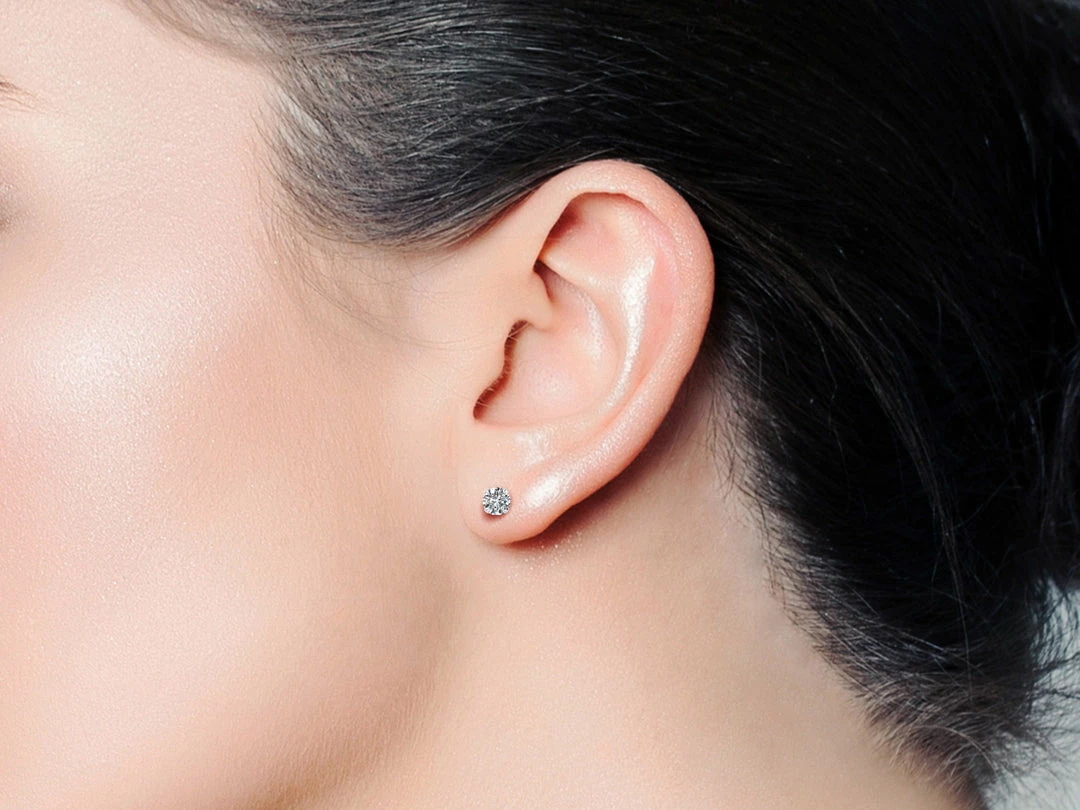 New π Monary 1/2 Carat Round Moissanite Stud Earrings in White Gold Filled for π© women π - Image 4