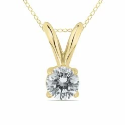 New β€οΈ Monary 1/7 Carat Round Diamond Solitaire Pendant in 14K Yellow Gold for π© women β€οΈ