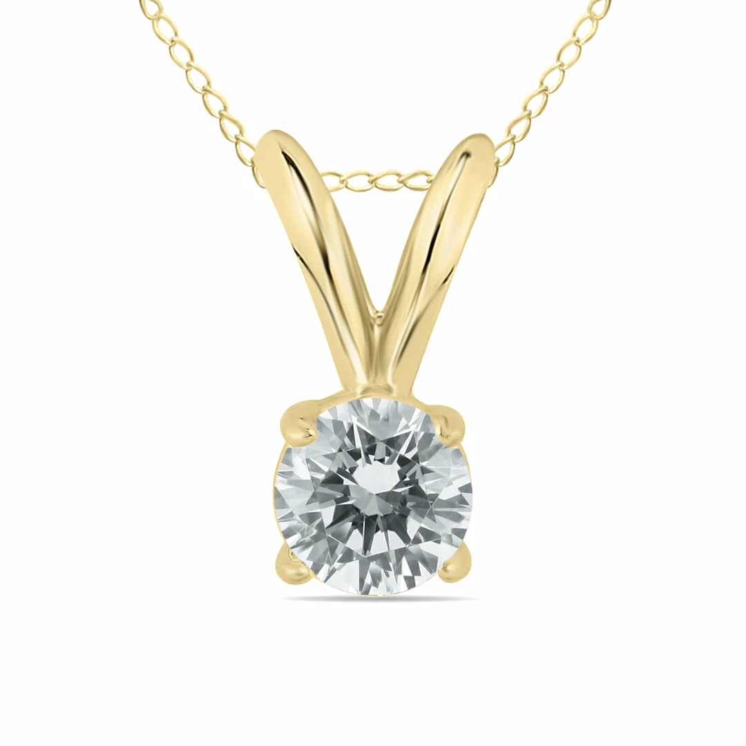 New β€οΈ Monary 1/7 Carat Round Diamond Solitaire Pendant in 14K Yellow Gold for π© women β€οΈ