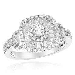 Flash Sale ❤️ Monary White Diamond Ring - Set in 18K White Gold for 👩 women 🌟