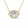 Discount 💯 Monary Lab Grown 1/4 CTW Marquise Shaped Bezel Set Diamond Solitaire Pendant in 14K Yellow Gold for 👩 women ✔️