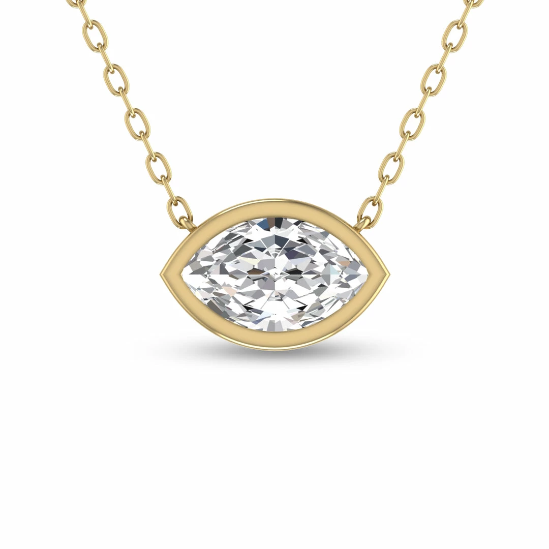 Discount π― Monary Lab Grown 1/4 CTW Marquise Shaped Bezel Set Diamond Solitaire Pendant in 14K Yellow Gold for π© women βοΈ